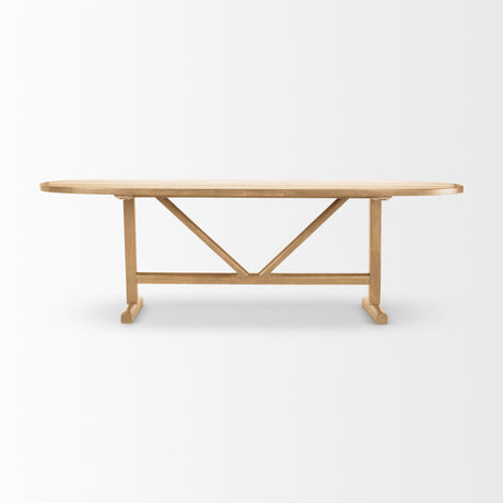 Viktor 94"L Light Brown Solid Wood Dining Table from Mercana - Luna Furniture