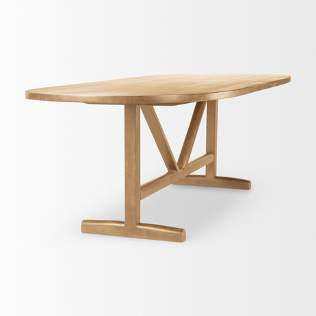 Viktor 94"L Light Brown Solid Wood Dining Table from Mercana - Luna Furniture