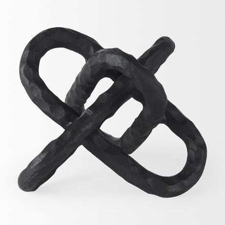 Wilhelm I (Small) 7L x 7W Black Metal Link Decor Object from Mercana - Luna Furniture