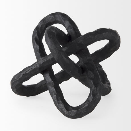 Wilhelm I (Small) 7L x 7W Black Metal Link Decor Object from Mercana - Luna Furniture
