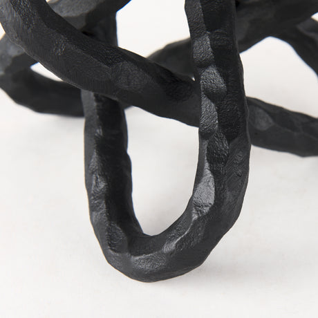 Wilhelm I (Small) 7L x 7W Black Metal Link Decor Object from Mercana - Luna Furniture