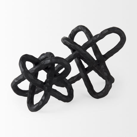 Wilhelm I (Small) 7L x 7W Black Metal Link Decor Object from Mercana - Luna Furniture