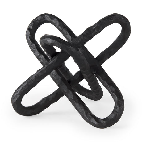 Wilhelm II (Large) 10L x 10W Black Metal Link Decor Object from Mercana - Luna Furniture