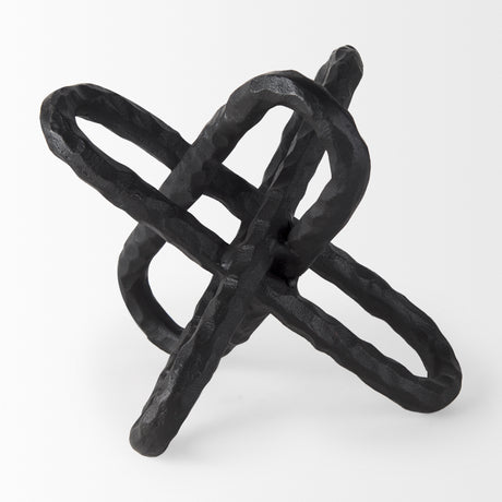 Wilhelm II (Large) 10L x 10W Black Metal Link Decor Object from Mercana - Luna Furniture