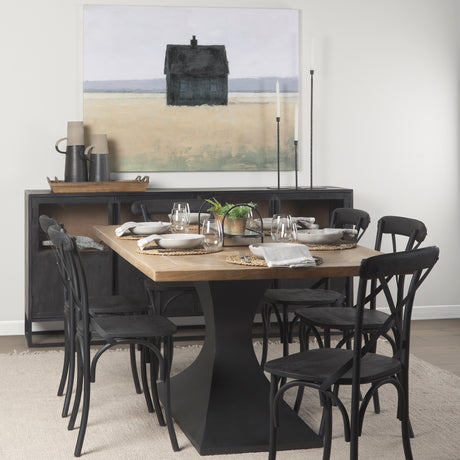 Evianna 30L x 7W x 7H Mirrored W/Black Metal Frame Tray from Mercana - Luna Furniture
