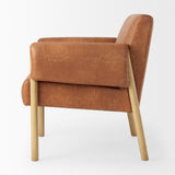 Ashton Brown Vegan Leather w/ Light Wood Accent Chair from Mercana - Luna Furniture