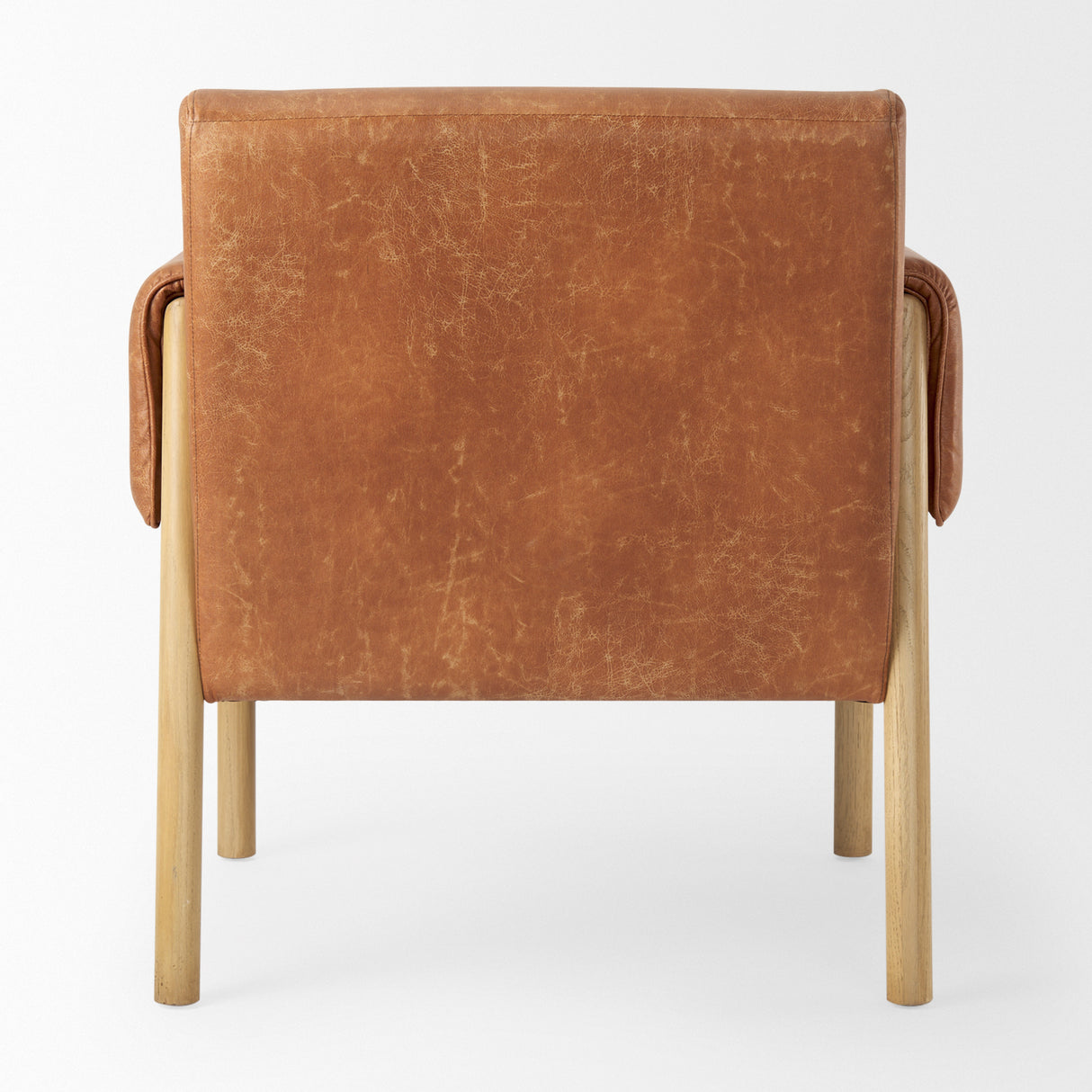 Ashton Brown Vegan Leather w/ Light Wood Accent Chair from Mercana - Luna Furniture