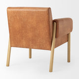 Ashton Brown Vegan Leather w/ Light Wood Accent Chair from Mercana - Luna Furniture
