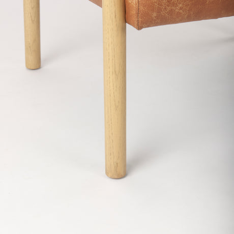 Ashton Brown Vegan Leather w/ Light Wood Accent Chair from Mercana - Luna Furniture