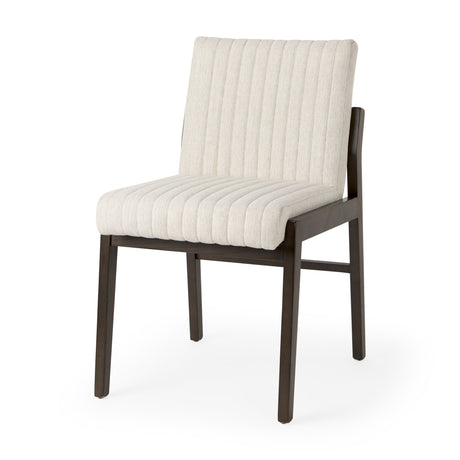 Tahoe Cream Fabric and Black-Brown Wood Dining Chair from Mercana - Luna Furniture