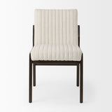 Tahoe Cream Fabric and Black-Brown Wood Dining Chair from Mercana - Luna Furniture