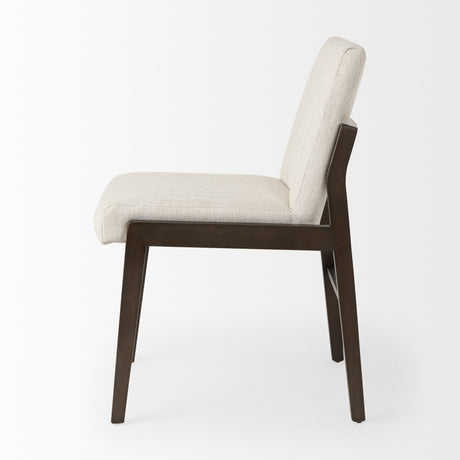 Tahoe Cream Fabric and Black-Brown Wood Dining Chair from Mercana - Luna Furniture