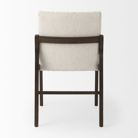 Tahoe Cream Fabric and Black-Brown Wood Dining Chair from Mercana - Luna Furniture