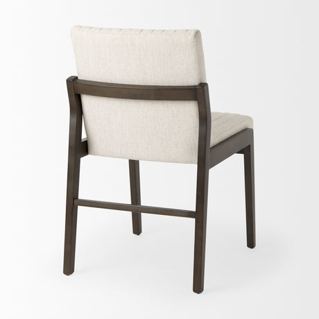 Tahoe Cream Fabric and Black-Brown Wood Dining Chair from Mercana - Luna Furniture