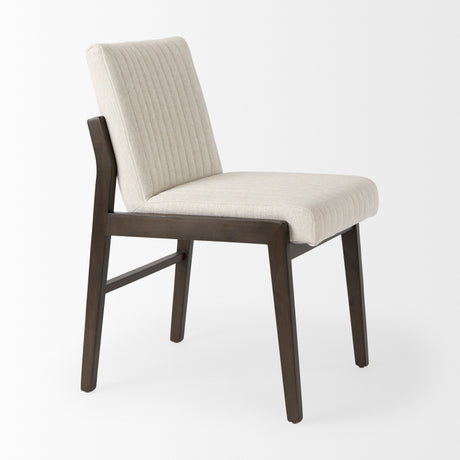 Tahoe Cream Fabric and Black-Brown Wood Dining Chair from Mercana - Luna Furniture