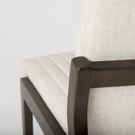 Tahoe Cream Fabric and Black-Brown Wood Dining Chair from Mercana - Luna Furniture