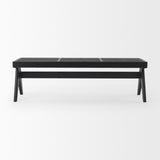 Arvin 59.1L x 17.7W x 18.1H Black Wooden Bench from Mercana - Luna Furniture