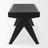 Arvin 59.1L x 17.7W x 18.1H Black Wooden Bench from Mercana - Luna Furniture