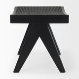 Arvin 21.7L x 17.7W x 18.1H Black Wooden Stool from Mercana - Luna Furniture