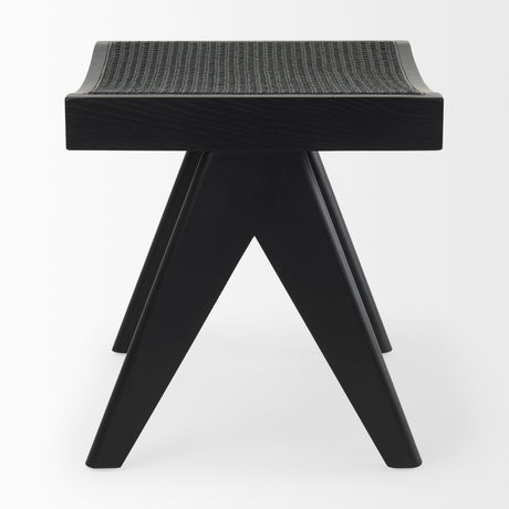 Arvin 21.7L x 17.7W x 18.1H Black Wooden Stool from Mercana - Luna Furniture