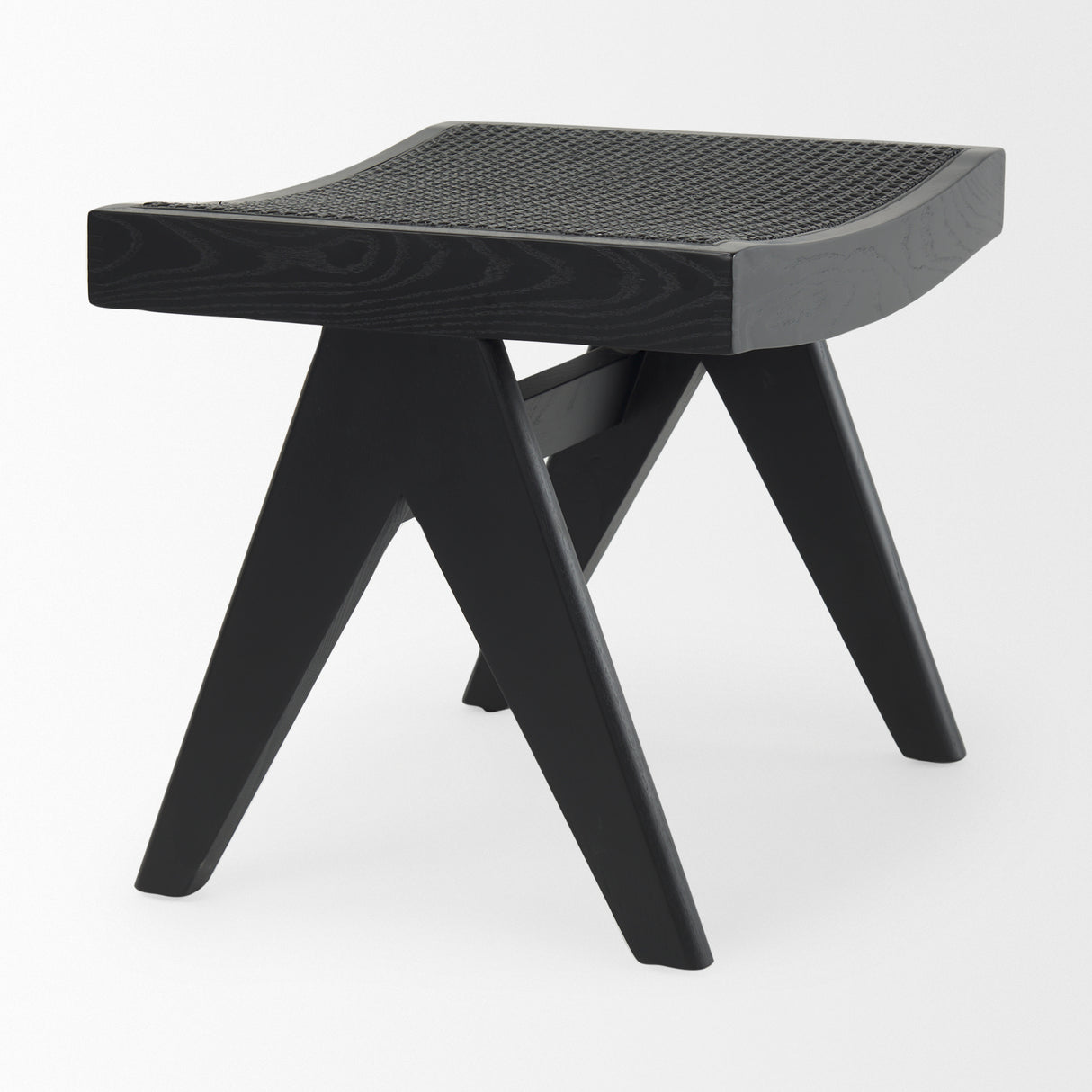 Arvin 21.7L x 17.7W x 18.1H Black Wooden Stool from Mercana - Luna Furniture