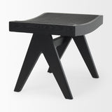 Arvin 21.7L x 17.7W x 18.1H Black Wooden Stool from Mercana - Luna Furniture