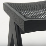 Arvin 21.7L x 17.7W x 18.1H Black Wooden Stool from Mercana - Luna Furniture