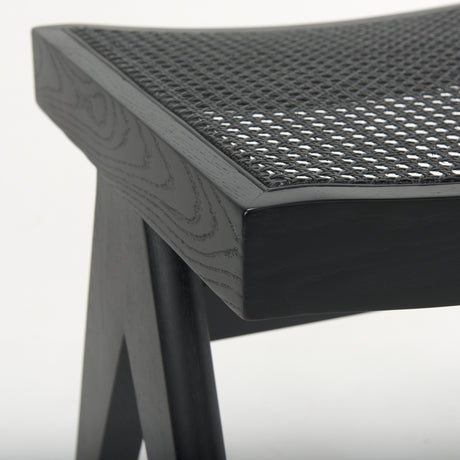 Arvin 21.7L x 17.7W x 18.1H Black Wooden Stool from Mercana - Luna Furniture
