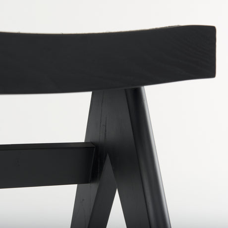 Arvin 21.7L x 17.7W x 18.1H Black Wooden Stool from Mercana - Luna Furniture