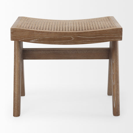 Arvin 21.7L x 17.7W x 18.1H Medium Brown Wooden Stool from Mercana - Luna Furniture