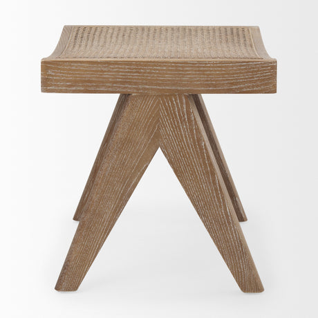 Arvin 21.7L x 17.7W x 18.1H Medium Brown Wooden Stool from Mercana - Luna Furniture