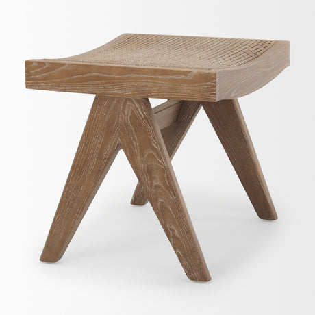Arvin 21.7L x 17.7W x 18.1H Medium Brown Wooden Stool from Mercana - Luna Furniture