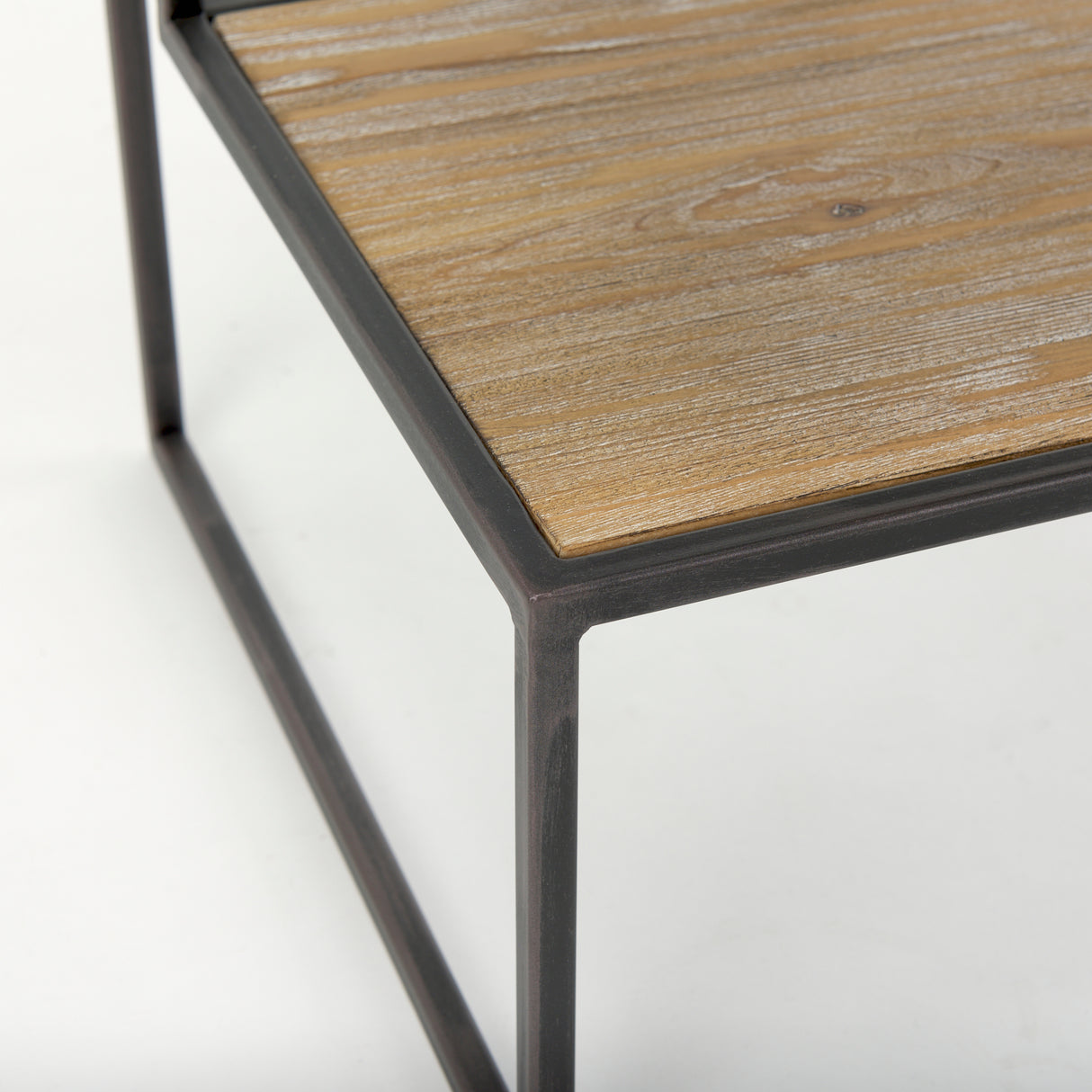 Ronin 22"H Square 2-Tier Wood w/ Black Metal Accent Table from Mercana - Luna Furniture