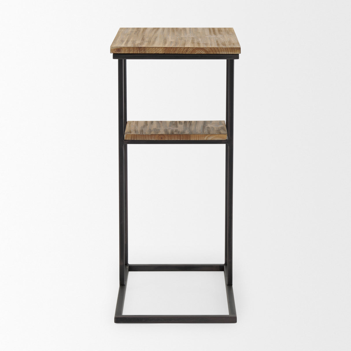 Ronin 25"H Rectangle 2-Tier Wood w/ Black Metal Accent Table from Mercana - Luna Furniture
