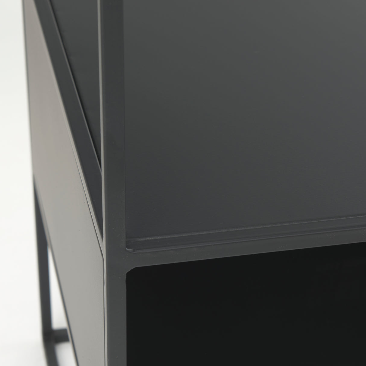 Samson 15.7L x 15.7W x 21.3H Side Table Matte Black Metal and Glass from Mercana - Luna Furniture