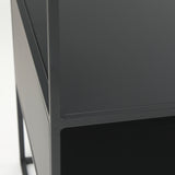 Samson 15.7L x 15.7W x 21.3H Side Table Matte Black Metal and Glass from Mercana - Luna Furniture