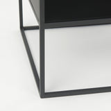 Samson 15.7L x 15.7W x 21.3H Side Table Matte Black Metal and Glass from Mercana - Luna Furniture