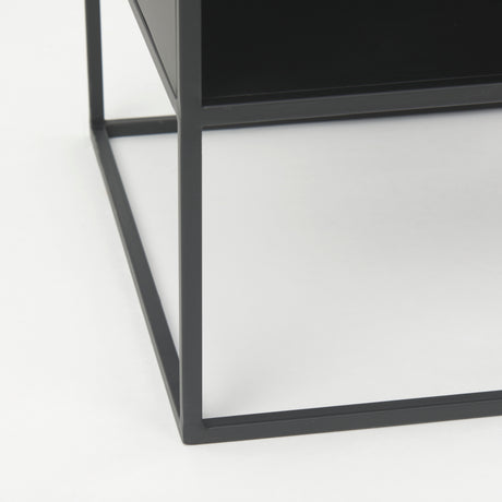 Samson 15.7L x 15.7W x 21.3H Side Table Matte Black Metal and Glass from Mercana - Luna Furniture