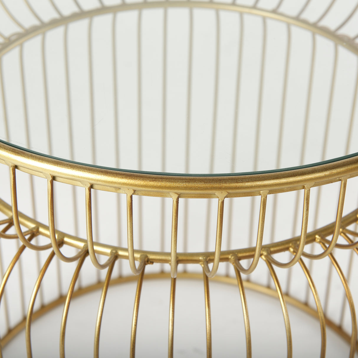 Shani Set of 2 Round, Gold Metal w/ Glass Accent Tables from Mercana - Luna Furniture