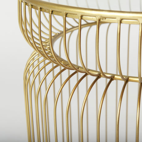 Shani Set of 2 Round, Gold Metal w/ Glass Accent Tables from Mercana - Luna Furniture