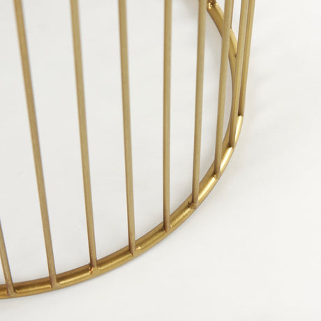 Shani Set of 2 Round, Gold Metal w/ Glass Accent Tables from Mercana - Luna Furniture