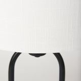 Sarah 15.0L x 10.0W x 22.2H Arched Black Metal W/Marble Cube and White Shade Table Lamp from Mercana - Luna Furniture