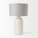 Cato 20.0L x 20.0W x 33.5H Cream Base W/White Shade Table Lamp from Mercana - Luna Furniture