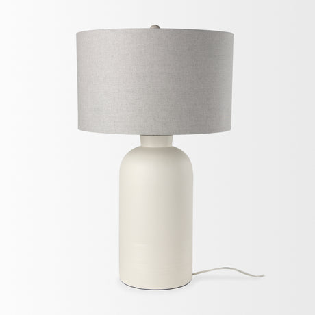 Cato 20.0L x 20.0W x 33.5H Cream Base W/White Shade Table Lamp from Mercana - Luna Furniture