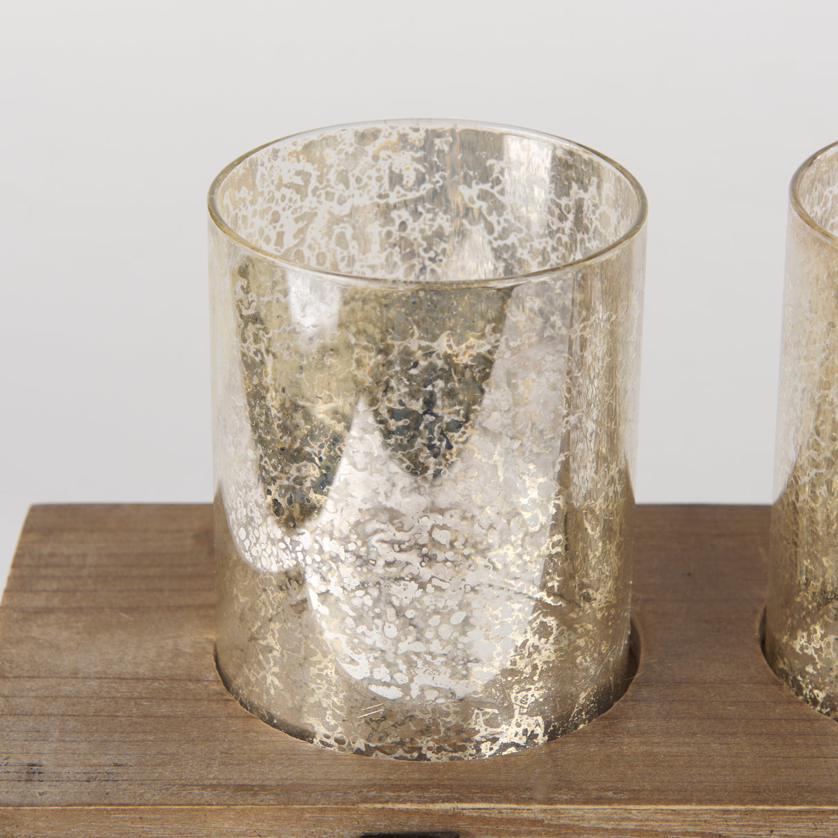 Benk Wood and Black Metal Five Cup Candle Holder from Mercana - Luna Furniture