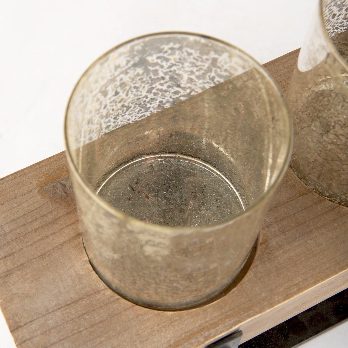 Benk Wood and Black Metal Five Cup Candle Holder from Mercana - Luna Furniture