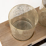 Benk Wood and Black Metal Five Cup Candle Holder from Mercana - Luna Furniture