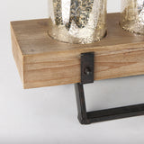 Benk Wood and Black Metal Five Cup Candle Holder from Mercana - Luna Furniture