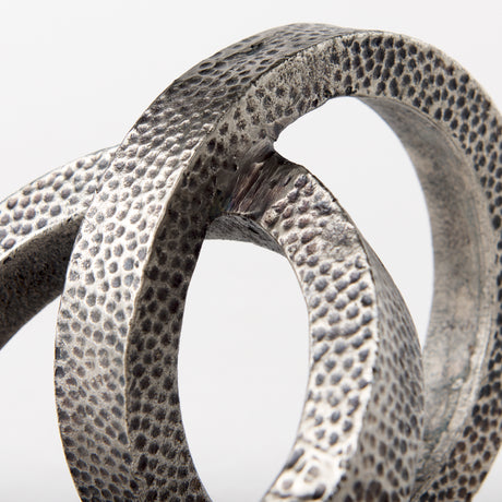 Rafiki Two Blackened Silver Hammered Finish Metal Conjoined Circles from Mercana - Luna Furniture