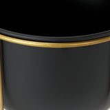 Danica Set of 2 Matte Black Metal Plant Stands from Mercana - Luna Furniture